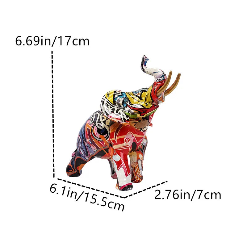 Modern Art Sculpture Home Decor Statue Animal Ornaments For Home Decoration Living Room Desk Bookshelf Graffiti Letter Elephant