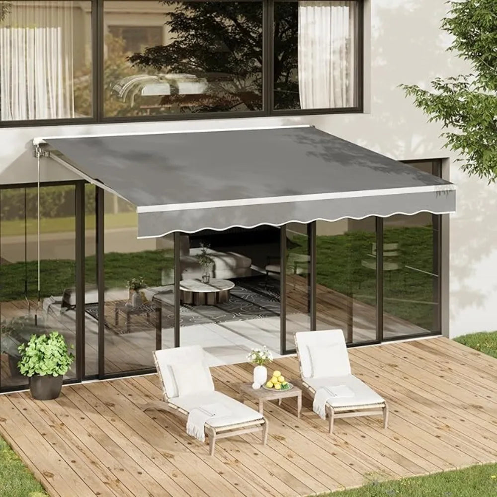 Retractable Awning Replacement, 14x10FT Sunshade Canopy for Patio Outdoor Awning (Without Frame), 280g/㎡ Polyester Fabric Cover