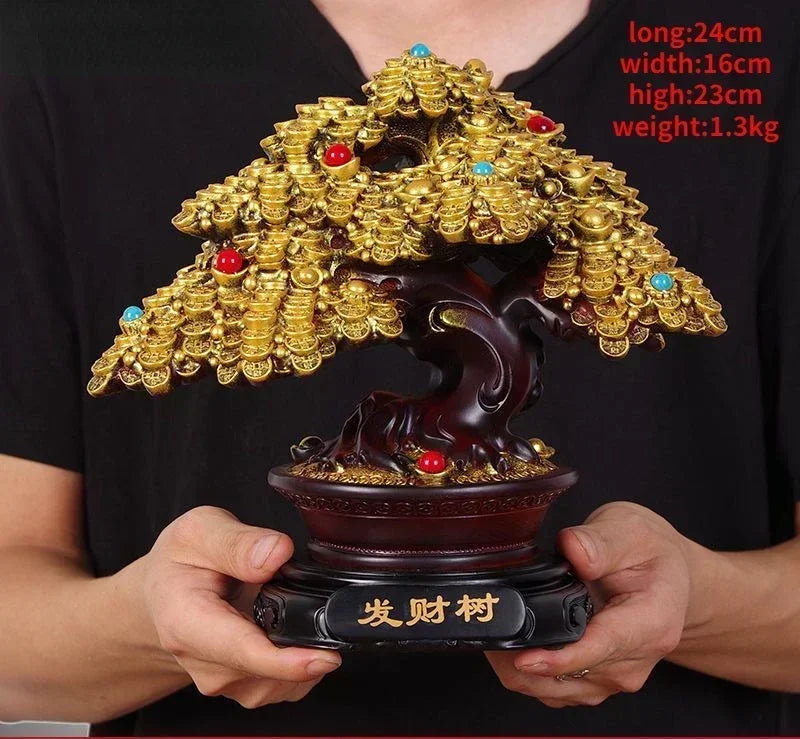 Feng Shui Lucky Fortune Tree Ornament ,Store Opening Living Room Store Decor Sculptures