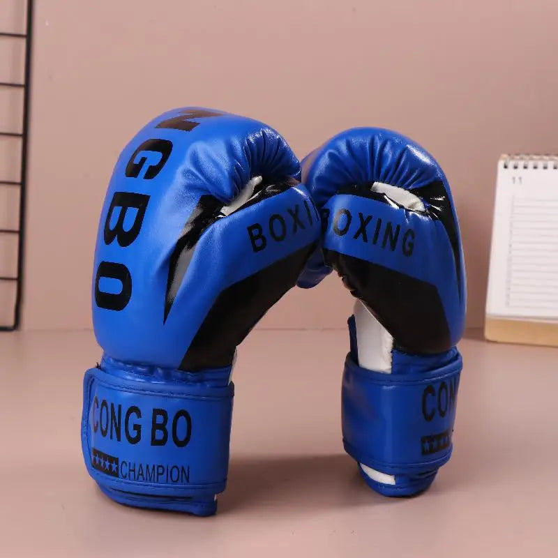 Gloves Shock Absorb Breathable PU Leather Full Finger Boxing Mitt Muay Thai Karate Impact Protection Kids