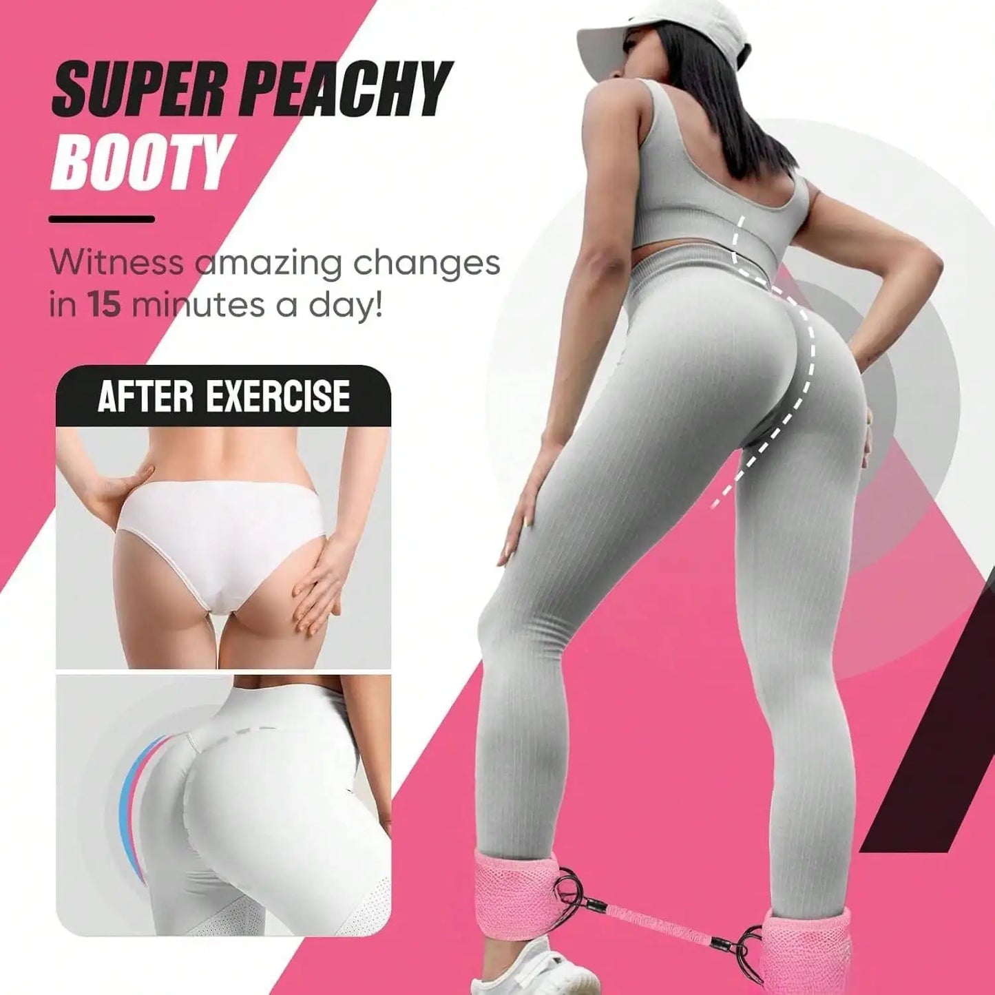 3Pcs Ankle Resistance Bands With Cuffs 3 Level Adjustable Leg Hip Fitness Bands Portable Home Sports Workout Equipment