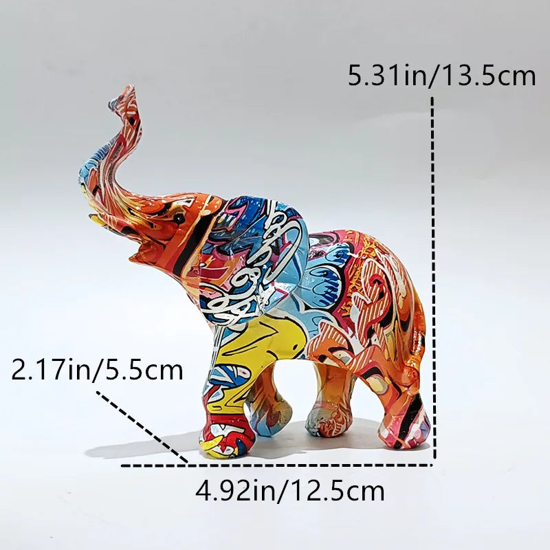 Modern Art Sculpture Home Decor Statue Animal Ornaments For Home Decoration Living Room Desk Bookshelf Graffiti Letter Elephant