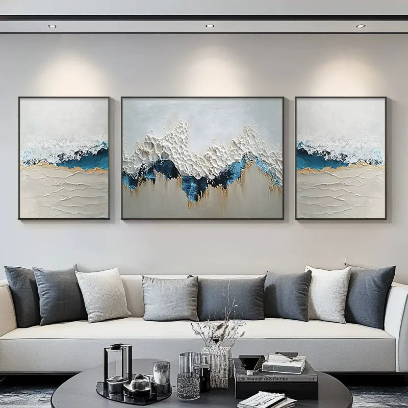 New Arrival Modern Abstract Golden Mountain Landscape Oil Paintings On Canvas China Artwork Wall Decor For Room Unframed