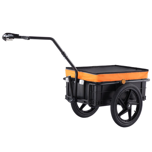 SucceBuy 88Lbs Bike Cargo Trailer Bicycle Wagon Cart Foldable Storage with 16" Wheels & Safe Reflectors Fits 24"-28" Bike Wheels