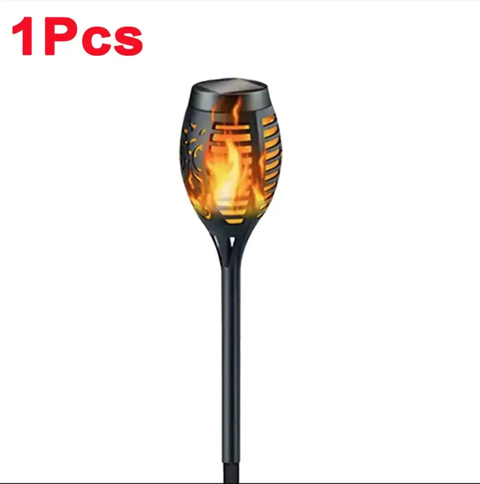 1-12PCS 12LED Solar Flame Torch Lights Flickering Light Waterproof Garden Decoration Outdoor Lawn Path Yard Patio Floor Lamp