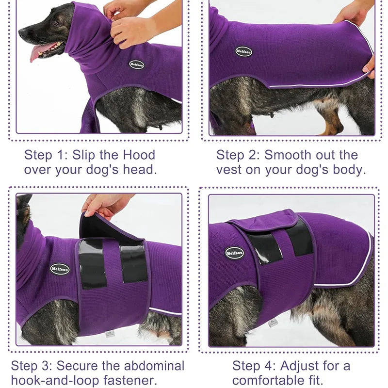 Hot Sale Dog Anxiety Calming Jacket Thunder Calming Shirt Post-Neuter Recovery Vest Multi-Function Headgear For Small Medium Dog