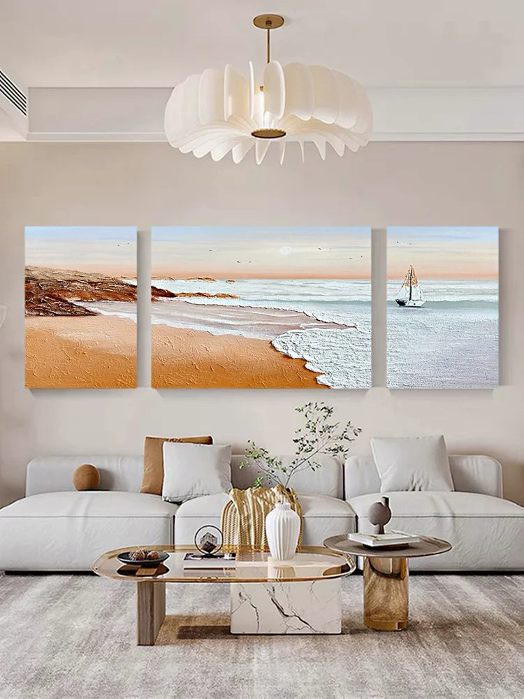 New Arrival Modern Abstract Golden Mountain Landscape Oil Paintings On Canvas China Artwork Wall Decor For Room Unframed