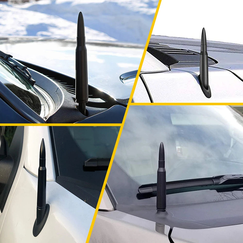 14cm Car Roof Antenna Bullet Radio Whip Aerial Antenna Pole AM/FM Radio Car Pole Universal with Screws Car Antenna Mini Short