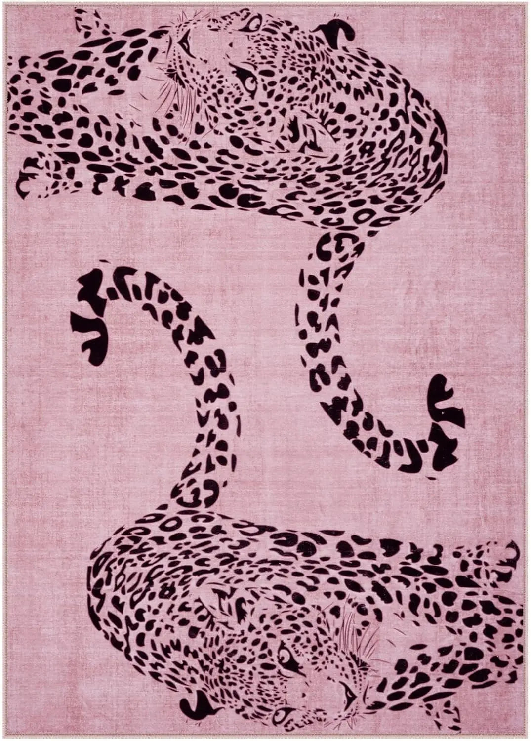 Cheetah Pattern Carpet Personalized Animal Flower Rug Bedroom Living Room Warm Decoration Floor Mat Green Blue Pink Door Mat