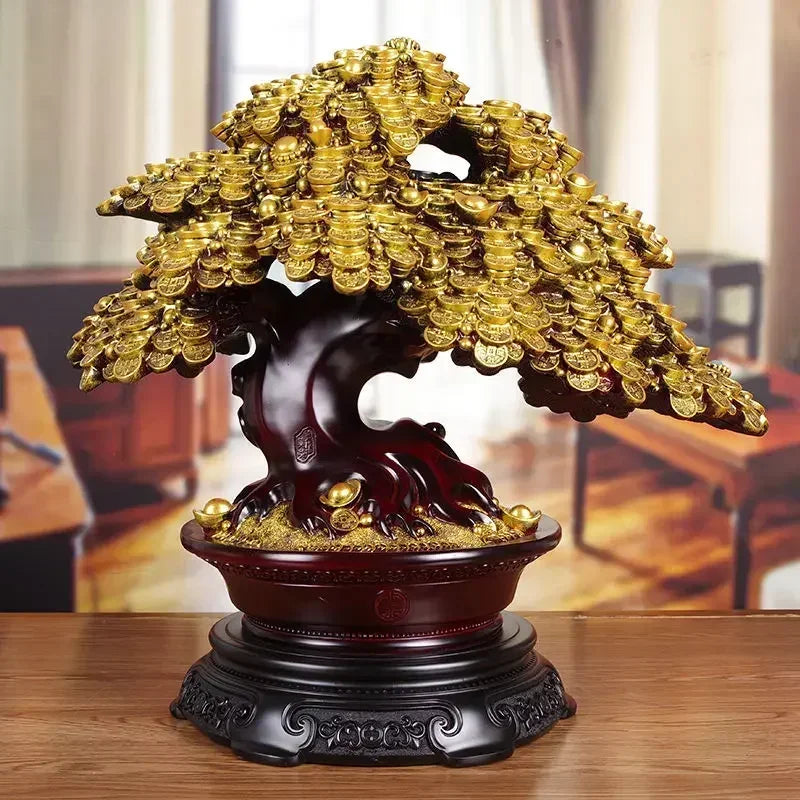 Feng Shui Lucky Fortune Tree Ornament ,Store Opening Living Room Store Decor Sculptures
