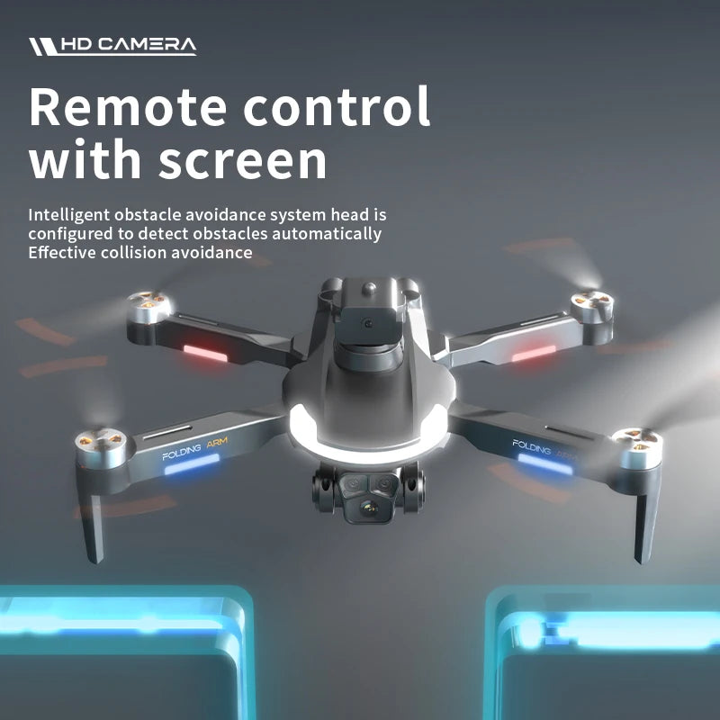 GPS RC Drone 8K HD Dual Camera UAV WIFI FPV Brushless Aircraft Obstacle Avoidance Optical Flow Quadcopter with 3 Batteries