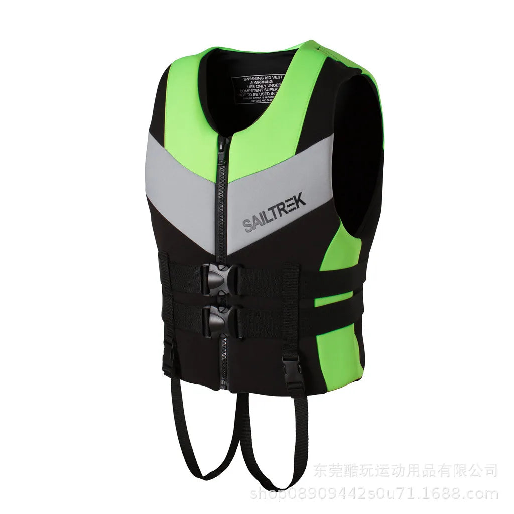 Neoprene Sea Life Jacket Adults Men Buoyancy Drifting Safety Vest Buckle Floating Foam Surfing Sailboard Racing Boats Kayaks