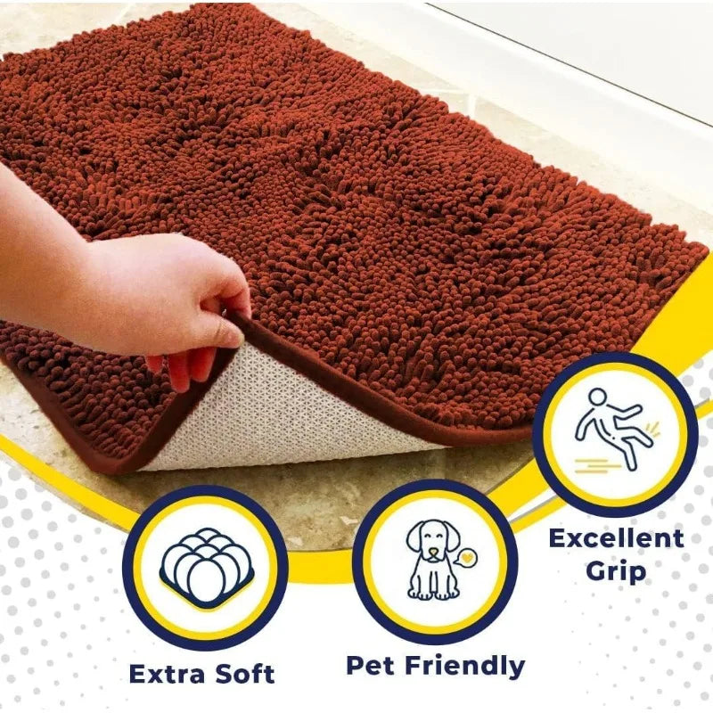 Dog Doormats Mud Mat Non-Slip And Highly Absorbent Plush Floor Mat Removable And Washable Anti-Dirt Indoor Doormat For Bathroom