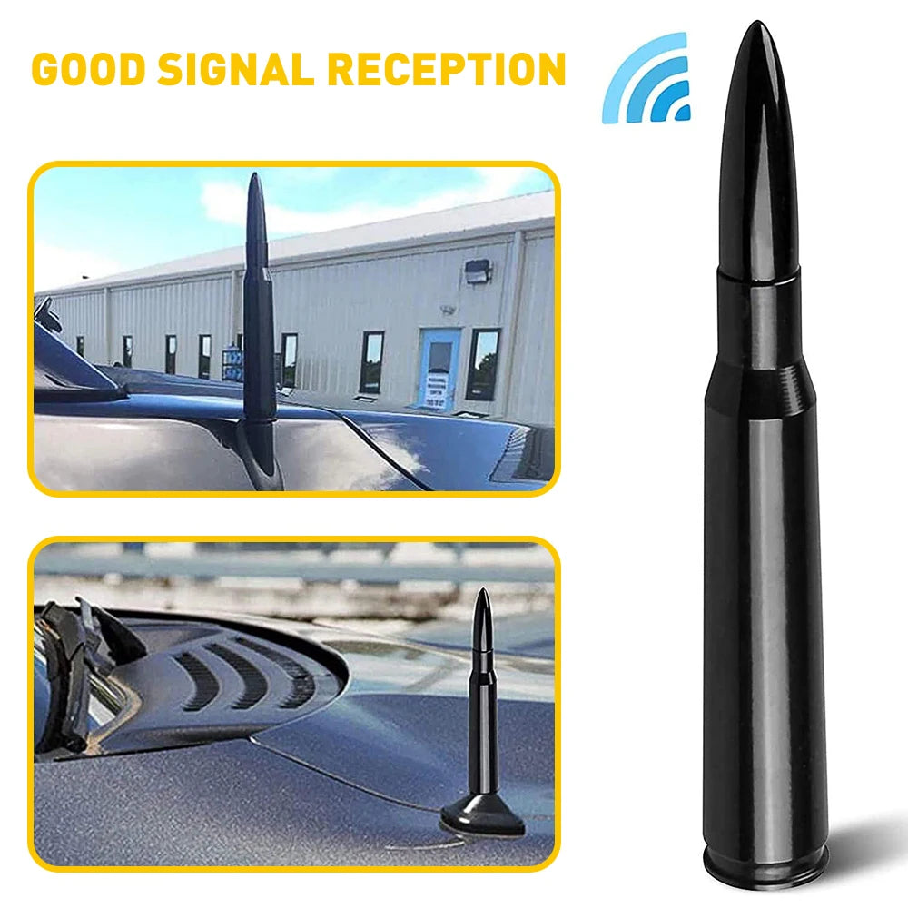 14cm Car Roof Antenna Bullet Radio Whip Aerial Antenna Pole AM/FM Radio Car Pole Universal with Screws Car Antenna Mini Short