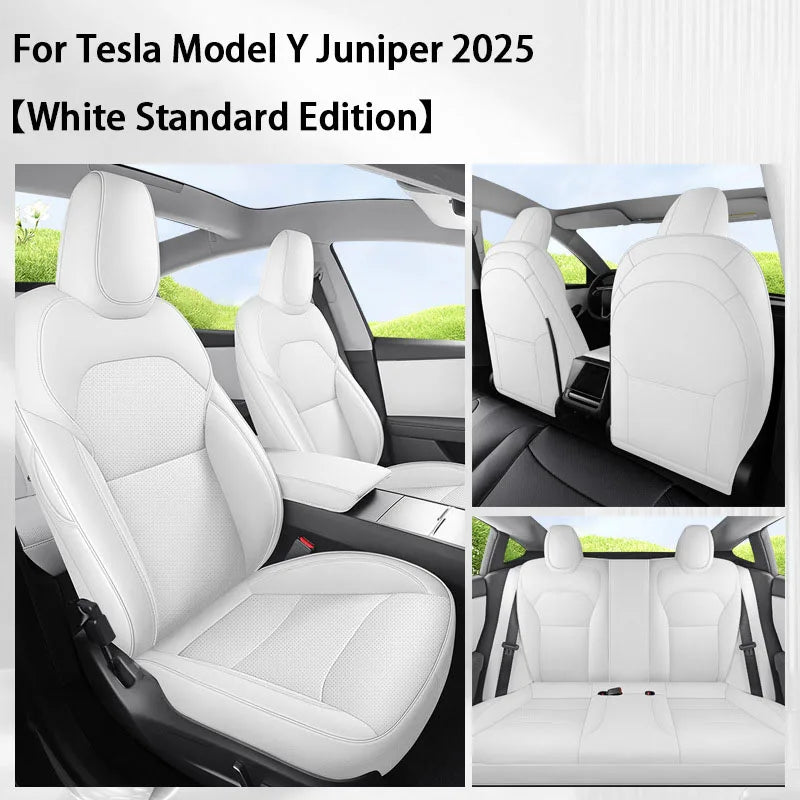 TCYZ For Tesla New Model Y Juniper 2025 Full Set Seat Covers Leather Breathable Car Seat Cover Cushion Protector Replacement