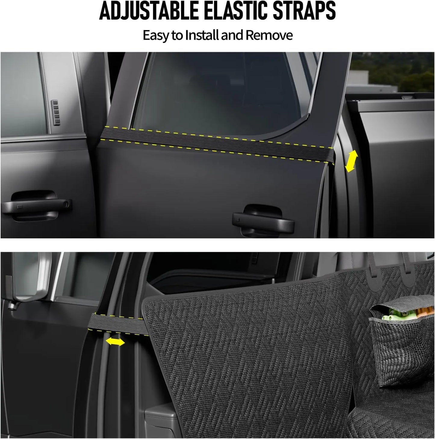 Waterproof Dog Car Seat Cover with Hard Bottom, Fits SUVs & Small Trucks, Supports 400lbs