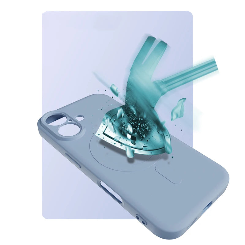 For Magsafe Magnetic Wireless Charging Solid Color Matte Liquid Silicone Shockproof Soft Phone Case for iPhone 16 Pro Max Plus