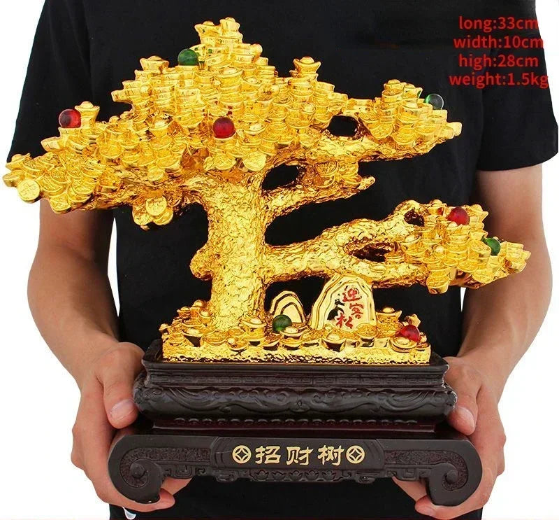 Feng Shui Lucky Fortune Tree Ornament ,Store Opening Living Room Store Decor Sculptures