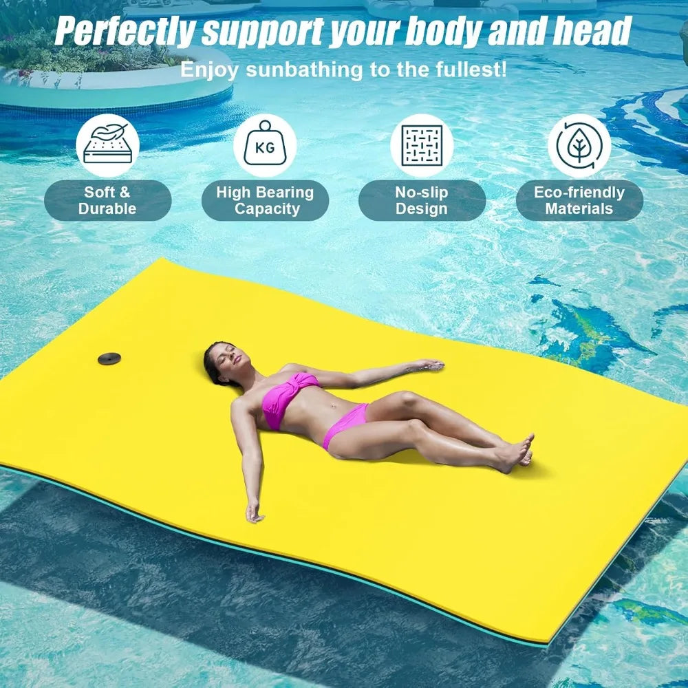 3 Layers Tear-Resistant XPE Foam Lily Pad Floating Water Mat, 8x6/10x6/12x6/18x6/6x3FT for Lake, Custom