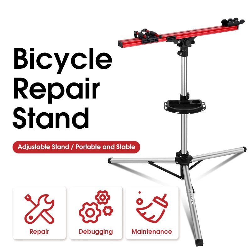 WEST BIKING Professional Mechanic Bike Repair Stand MTB Road Bicycle Maintenance Workstand Foldable Adjustable Wash Bike Rack