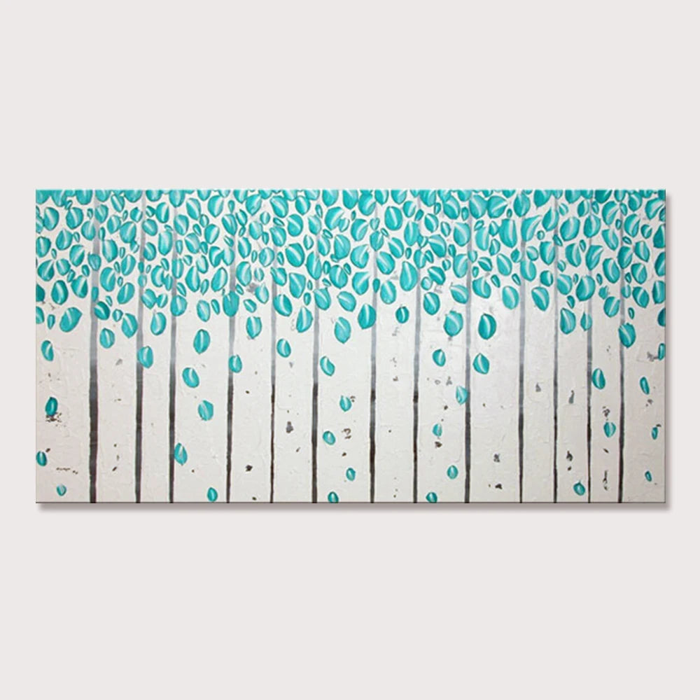 Arthyx,Handpainted Night Knife Oil Painting On Canvas,Wall Art,Modern Abstract Landscape Picture For Living Room Home Decoration