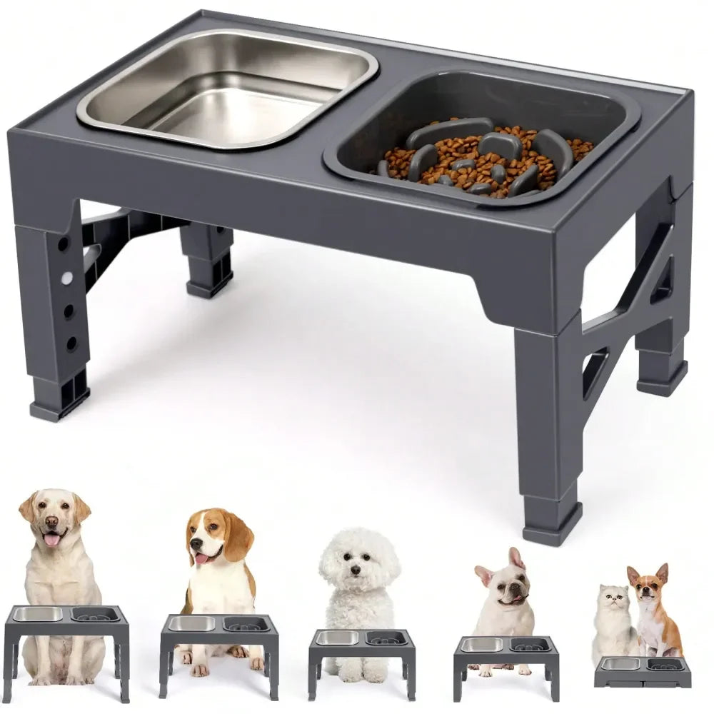 Dog Bowl Dog SuppliesElevated Dog Lover And Dog Mom Love Bowls, With Slow Feeder Bowl And Stainless Steel Dog Lover And Dog Mom