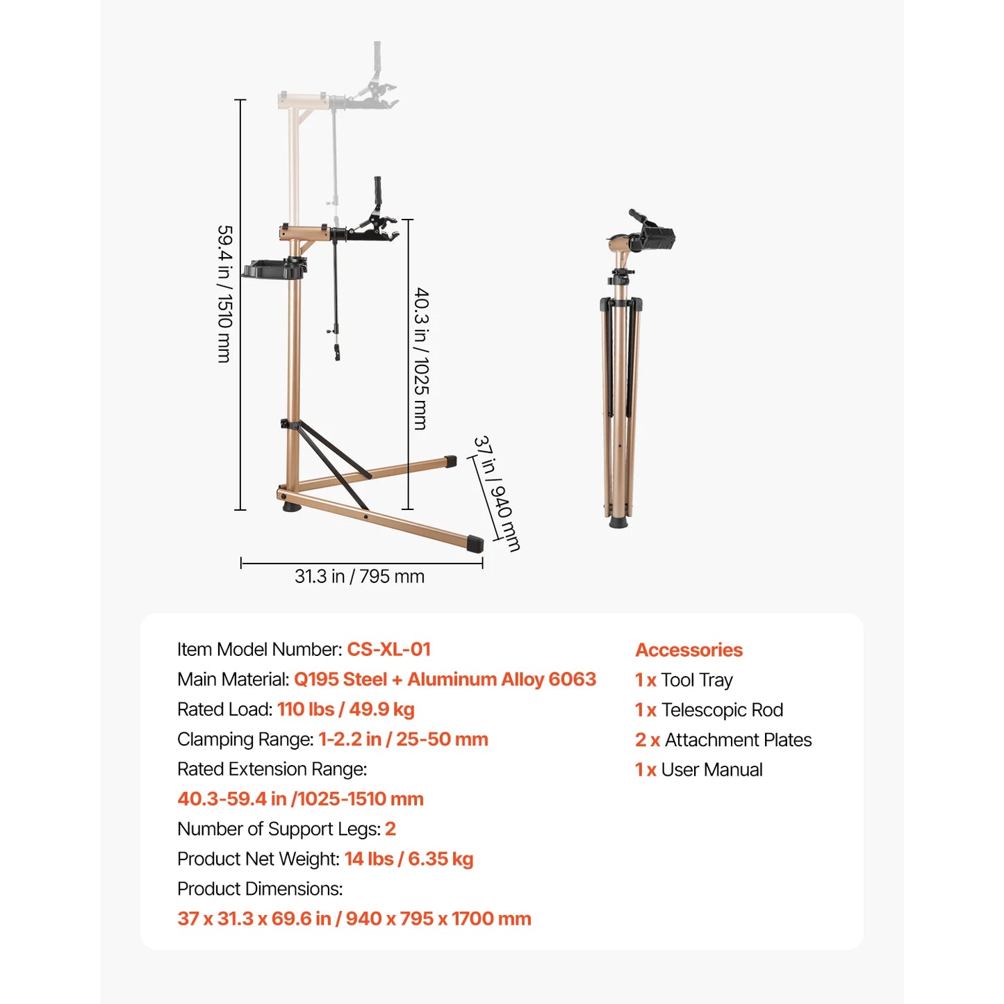 SucceBuy Bike Repair Stand 66/85/88/110lb Heavy-duty Bicycle Work Stand Foldable Bicycle Maintenance Rack for Mountain&Road Bike