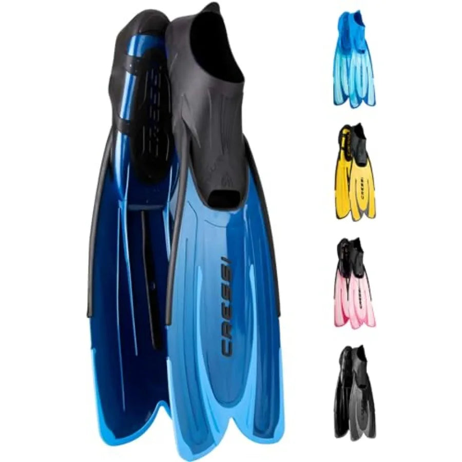 Adult Snorkeling Fins with Self-Adjustable Comfortable Full Feet Pocket Perfect for Traveling Agua: Made in Italy