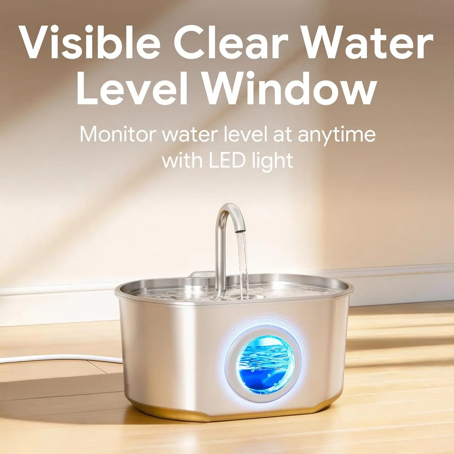 Cat Water Fountain Stainless Steel: 74oz/2.2L Cat Fountain for Drinking | Pet Water Fountain Inside - Automatic Dog Watering Dis