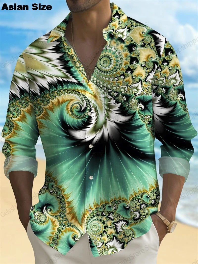 2025 Moon Star Hawaiian Shirt Men Women Fashion Casual Hawaiian Sea Shirts Short Sleeve Button Blouse Festive Holiday Tops