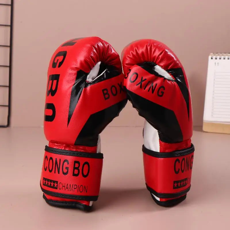 Gloves Shock Absorb Breathable PU Leather Full Finger Boxing Mitt Muay Thai Karate Impact Protection Kids