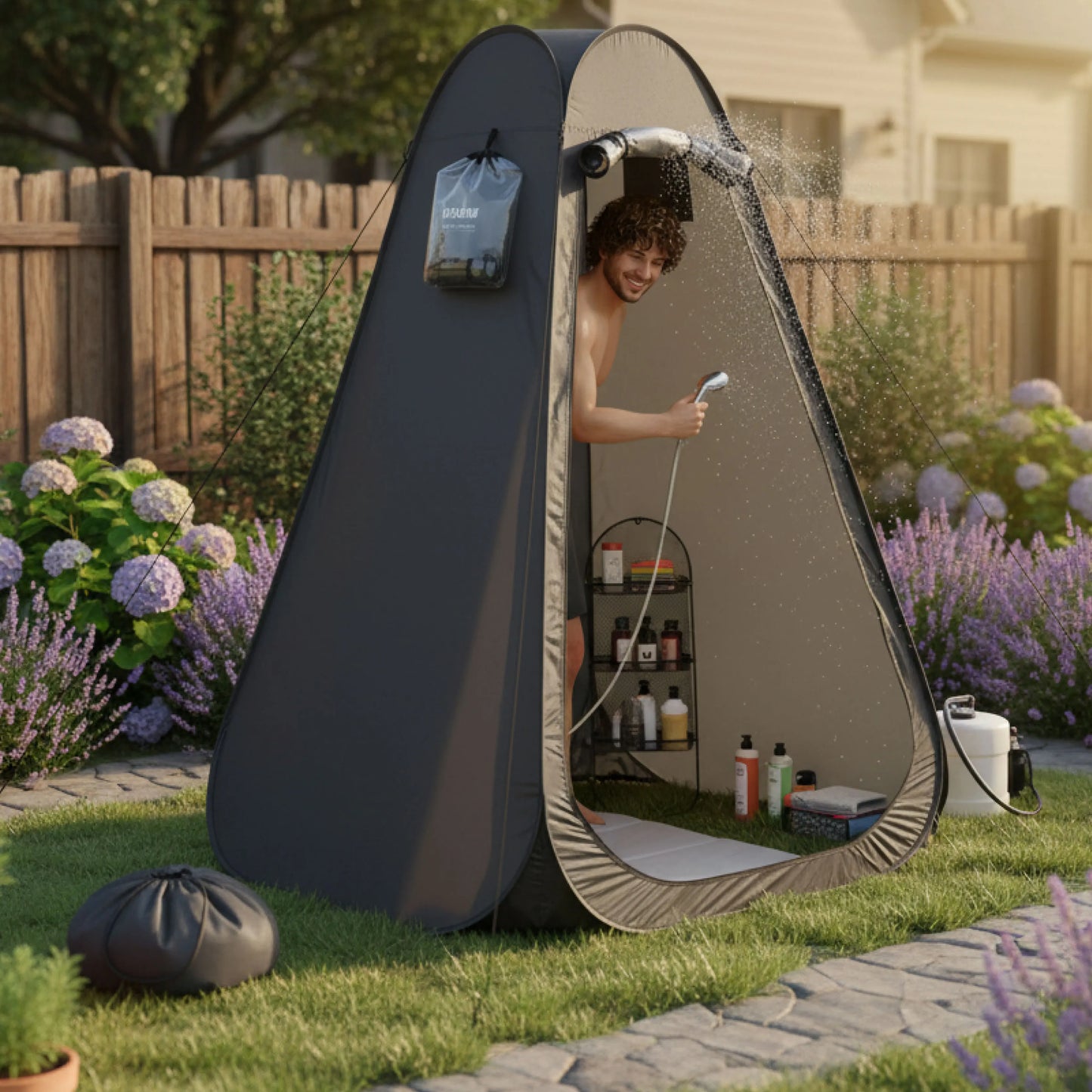 Portable Pop-Up Privacy Tent Outdoor Shower Camping Toilet Rain Shelter Easy Setup Foldable with Storage Bag