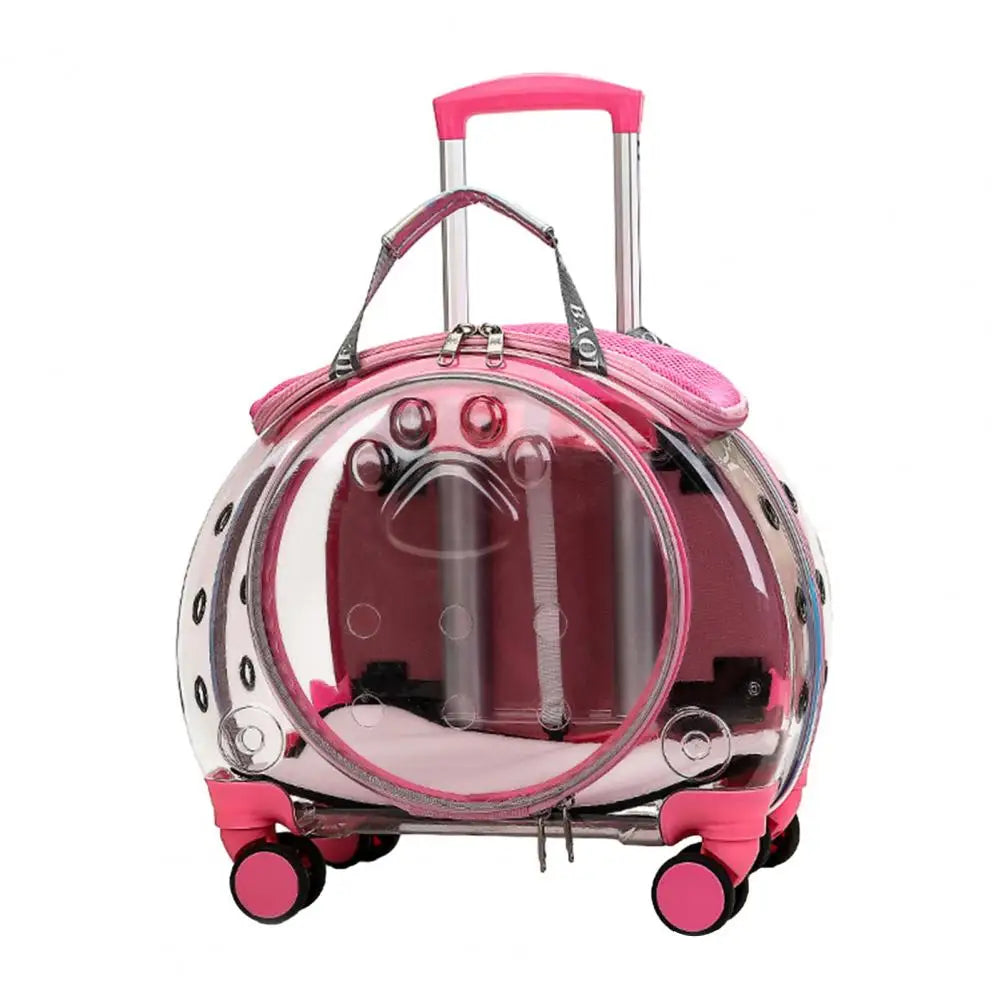 Pet Trolley Case with Ventilation Holes Portable Pet Trolley Case with Ventilation Holes Silent Wheels Travel Backpack for Cats