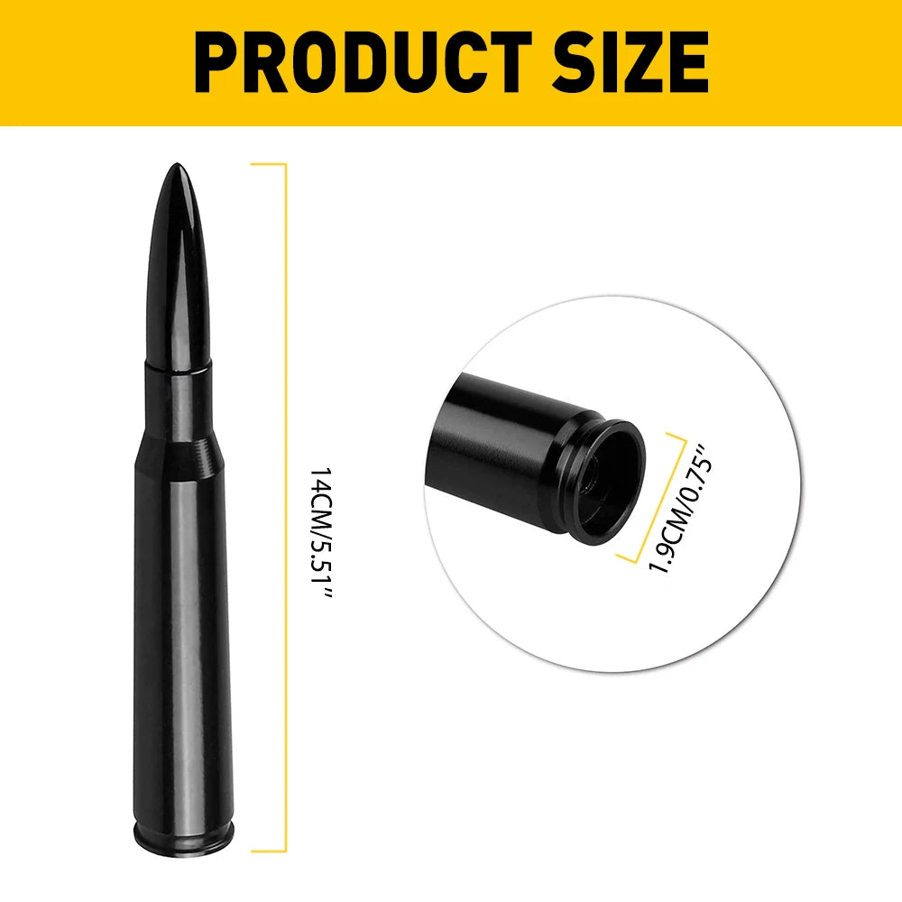 14cm Car Roof Antenna Bullet Radio Whip Aerial Antenna Pole AM/FM Radio Car Pole Universal with Screws Car Antenna Mini Short