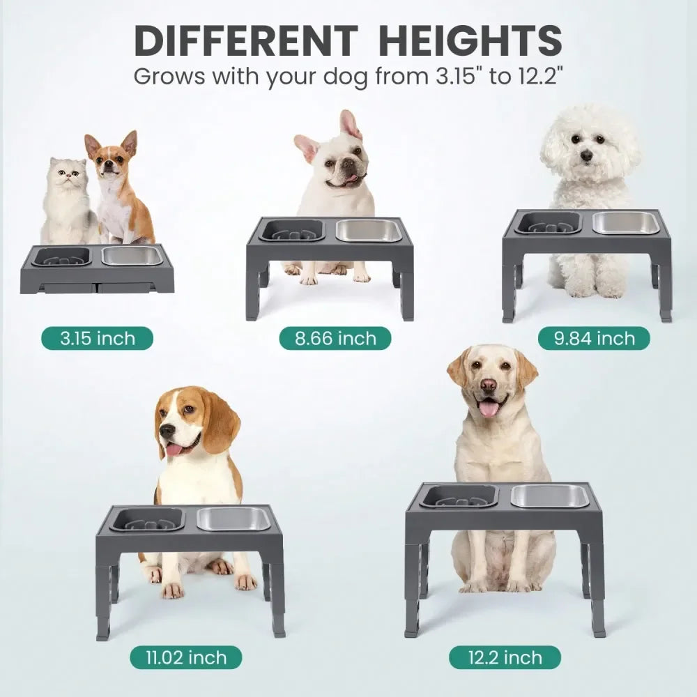 Dog Bowl Dog SuppliesElevated Dog Lover And Dog Mom Love Bowls, With Slow Feeder Bowl And Stainless Steel Dog Lover And Dog Mom