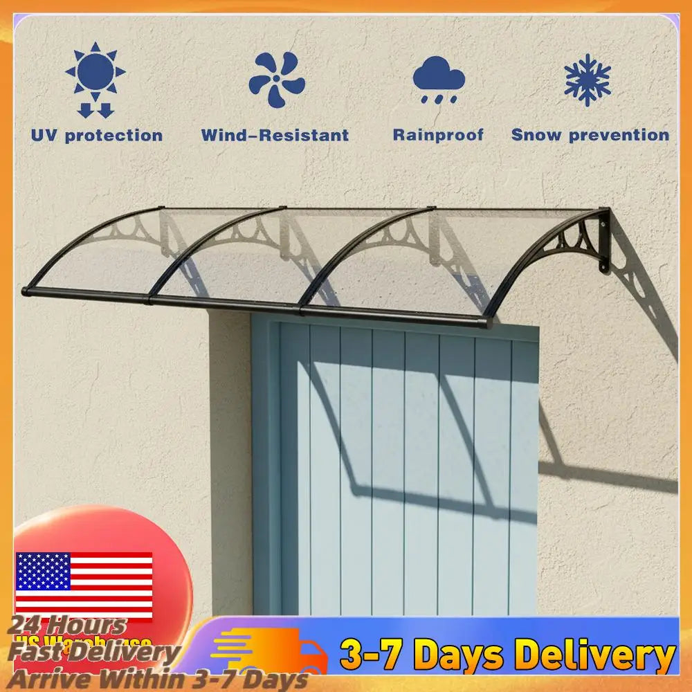 Awning for Door Entrance Strong Load-Bearing Capacity Door Awnings Exterior Long Service Life for Rain Snow Sunlight Protection
