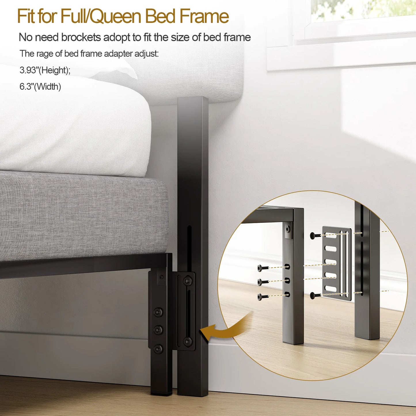 Adjustable Headboard for Full King Size Bed Frame,Linen Fabric Bed Headboard Storage & RGB LED Light in Vertical Channel Design