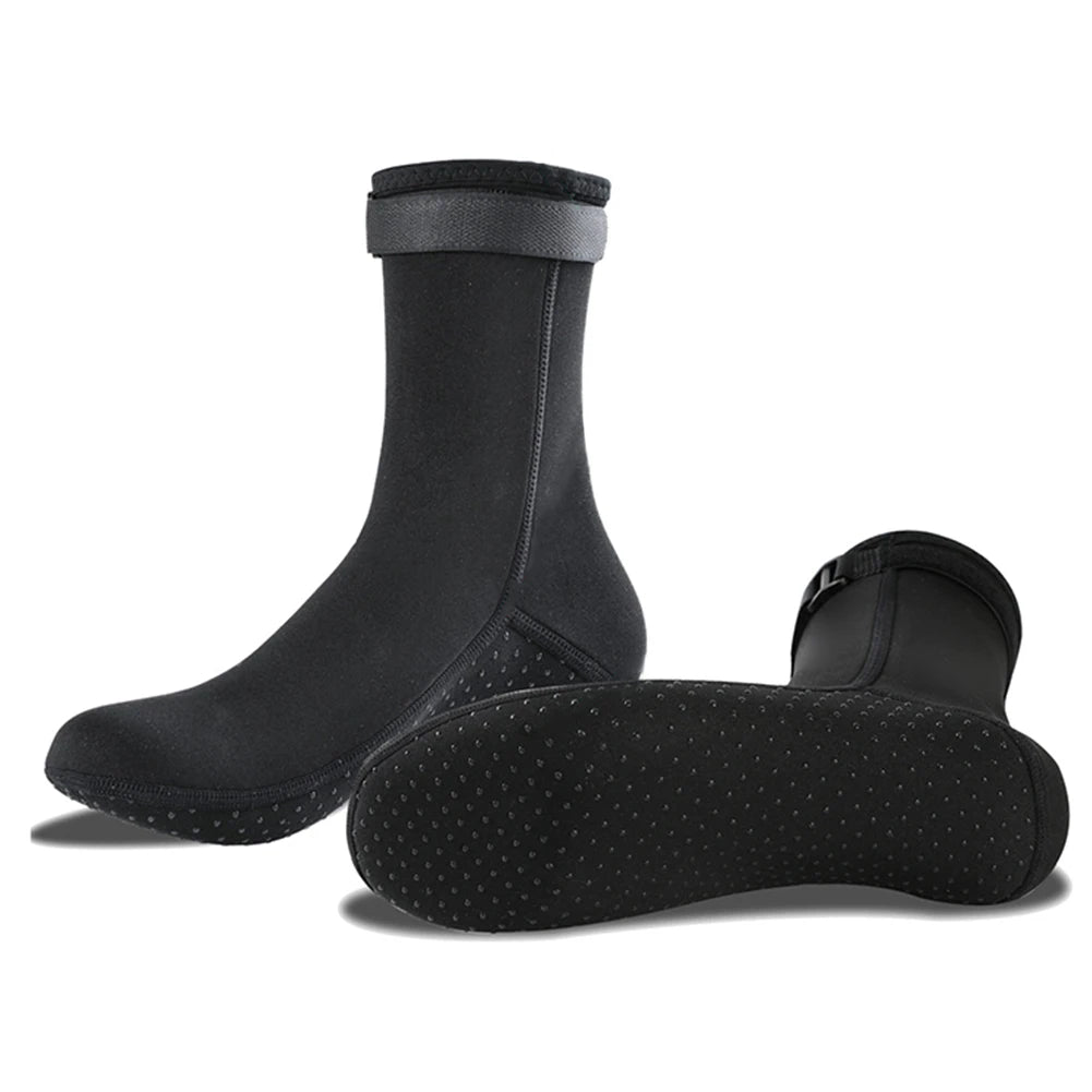 3mm Diving Surfing Boots Winter Warm Unisex Thermal Beach Sock Anti Slip Neoprene Wearable Portable Lightweight for Water Sport