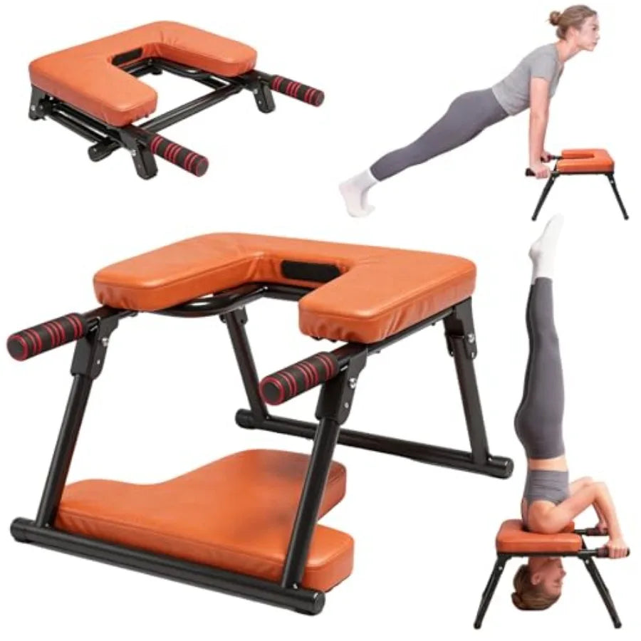 Yoga Headstand Bench, Stand Yoga Chair for Balance Training, Core Strength Building, Upside Down Chair for Relaxation, Handstan