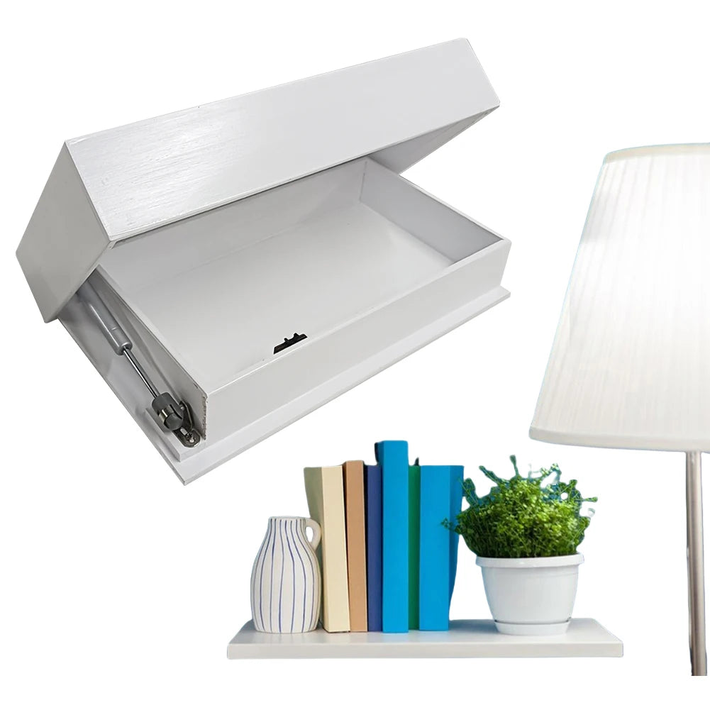 Wooden Concealed Floating Shelf with Secret Compartment Display Cabinet Rack Wall-Mounted Hidden Shelves for Home Decor
