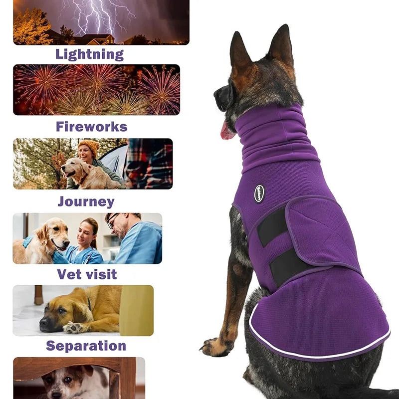 Hot Sale Dog Anxiety Calming Jacket Thunder Calming Shirt Post-Neuter Recovery Vest Multi-Function Headgear For Small Medium Dog