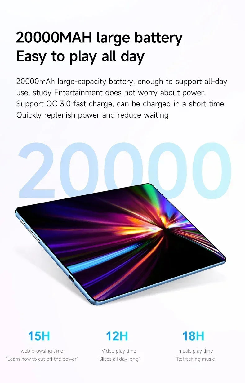 2026 Global Original Tablet iPad Air PRO 12 inch Android 15 22GB+2TB 20000mAh 5G Dual SIM Card WiFi GPS HD 4K Mi AndroidTablet
