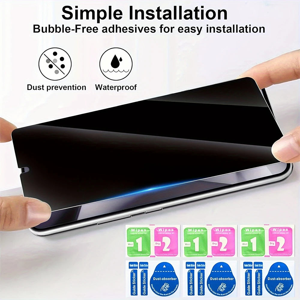 2pcs Galaxy S24 Ultra Privacy Screen Protector & 2 Pack Camera Lens Tempered Glass, High Clarity Anti-Spy Protection for S24