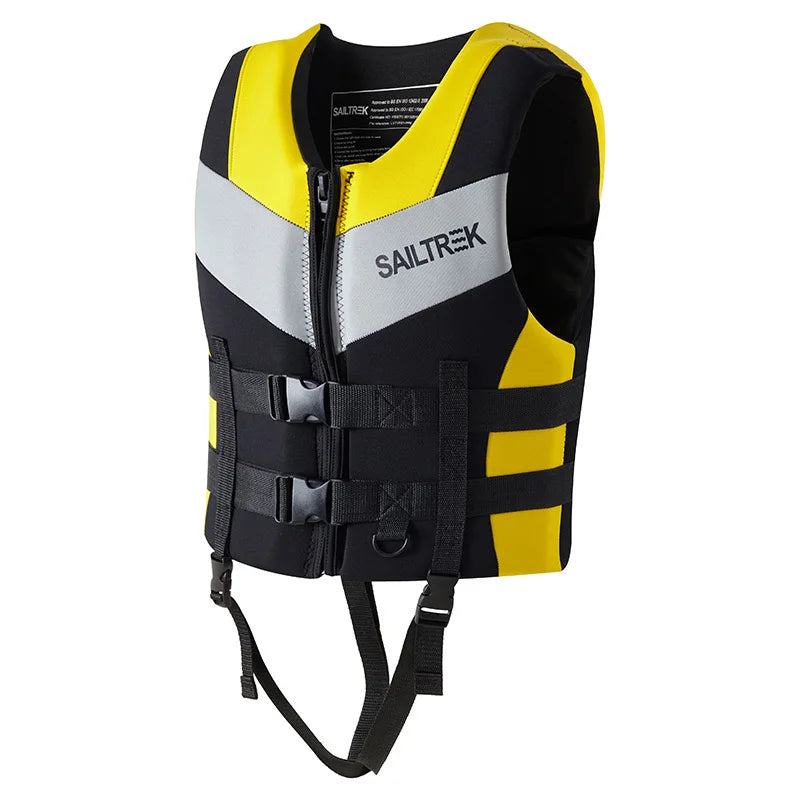 Neoprene Sea Life Jacket Adults Men Buoyancy Drifting Safety Vest Buckle Floating Foam Surfing Sailboard Racing Boats Kayaks