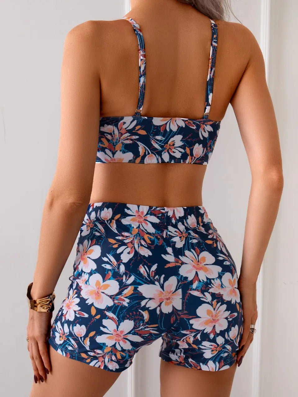 2026 Sexy Strappy Floral Printed Bikini High Waist Swimsuit Women Shorts Swimwear Female Bathers Bathing Swimming Suit Beachwear