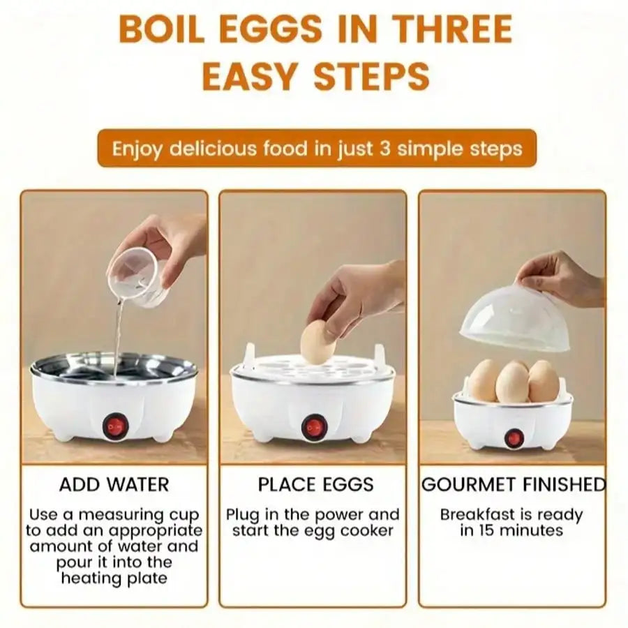 Multifunctional Egg Steamer Egg Cooker Electric Egg Cooker, Anti-Dry Burning Automatic Power Off, Stainless Steel Safety Base, Healthy And Practical, Good For Home Kitchen  2-In-1 Egg Slicer For Peeling And Cutting Eggs