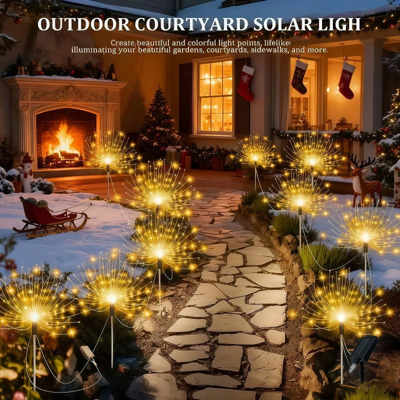 4/5/6Pack 480LED Solar Firework Lights Outdoor Smart Solar Garden Lights Starburst String Lights 8 Modes for Christma Decoration
