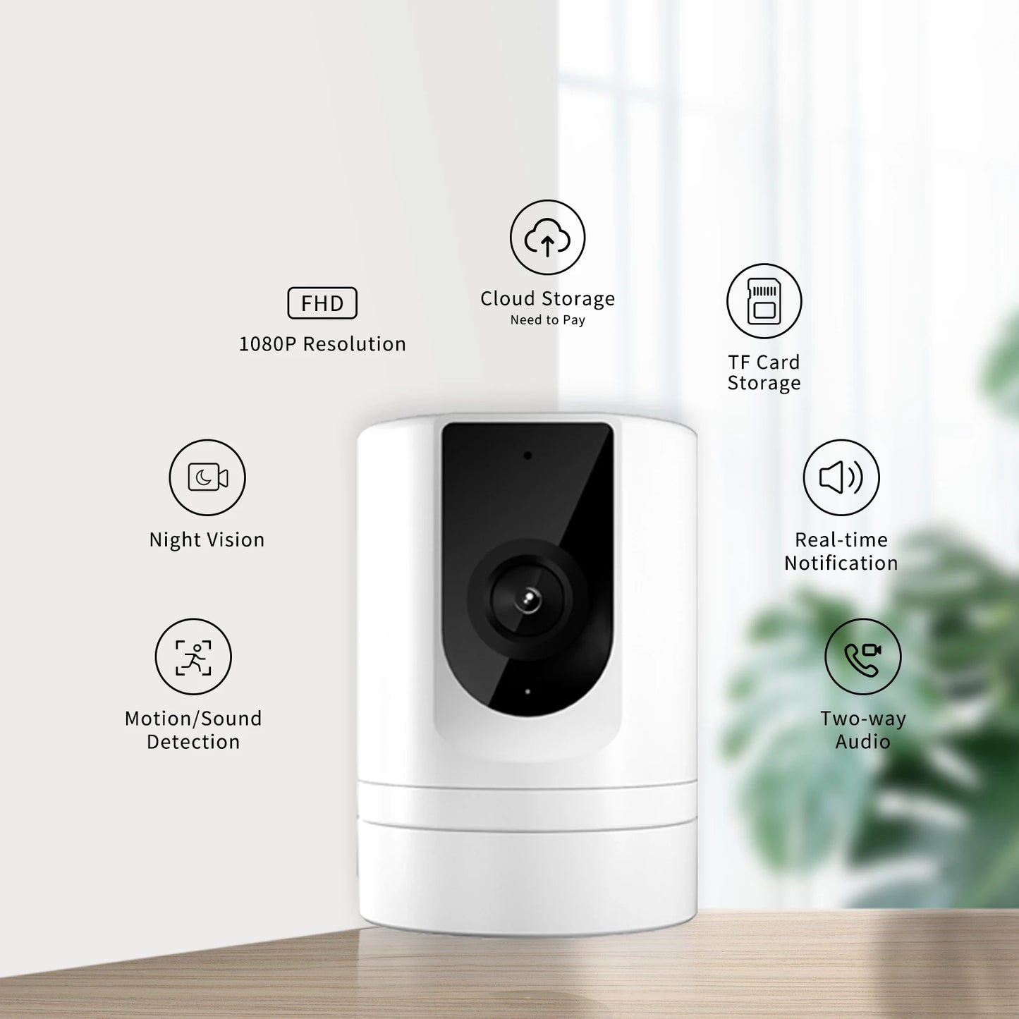 2PCS Ease Life APP, Security Camera Indoor, 1080P Pet Camera, Pet Camera with Phone App, Foldable Baby Camera for Home Security,
