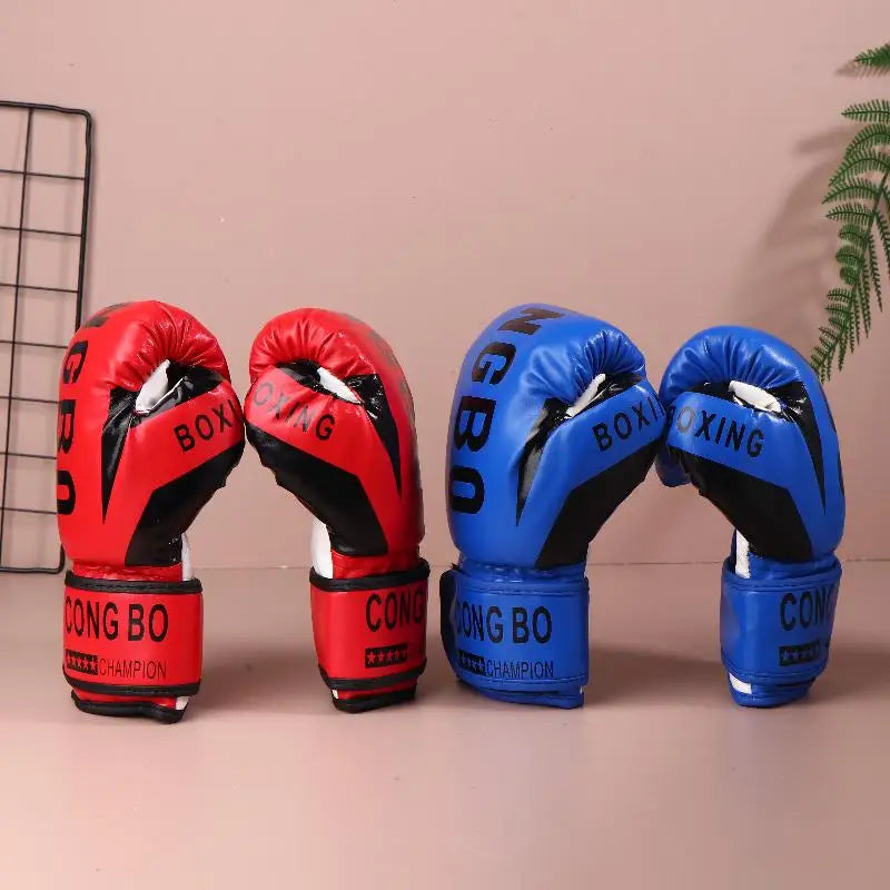 Gloves Shock Absorb Breathable PU Leather Full Finger Boxing Mitt Muay Thai Karate Impact Protection Kids