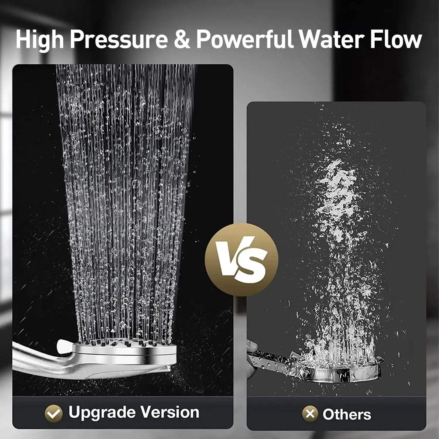 Shower Head with Handheld, High Pressure 10 Modes with 59" Stainless Steel Hose Adjustable Holder
